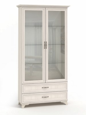 Шкаф в гостиную 2-х створчатый со стеклом Мирелла (МебельПлюс)